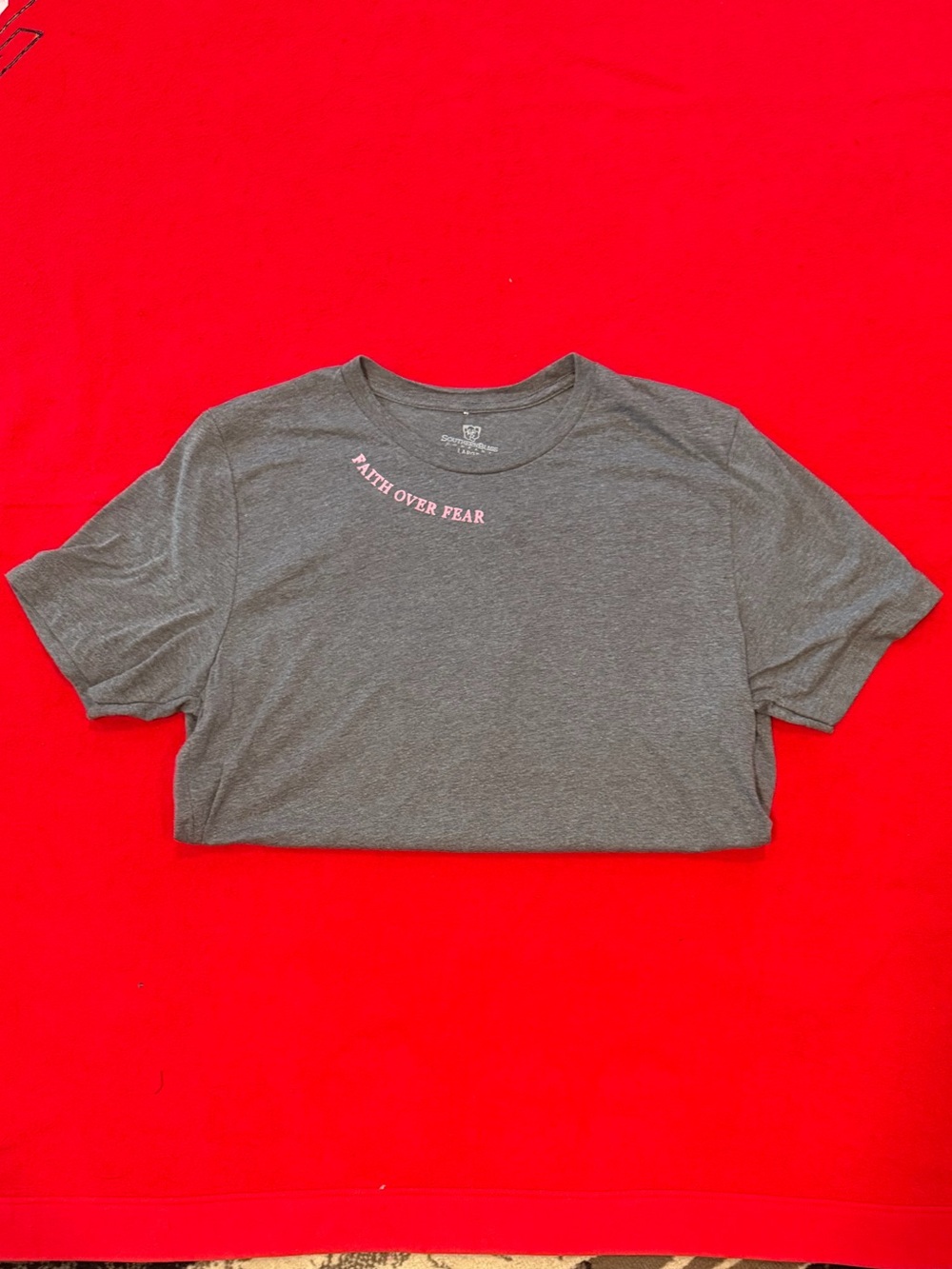 Women's Gray 'Faith Over Fear' Short Sleeve Tee